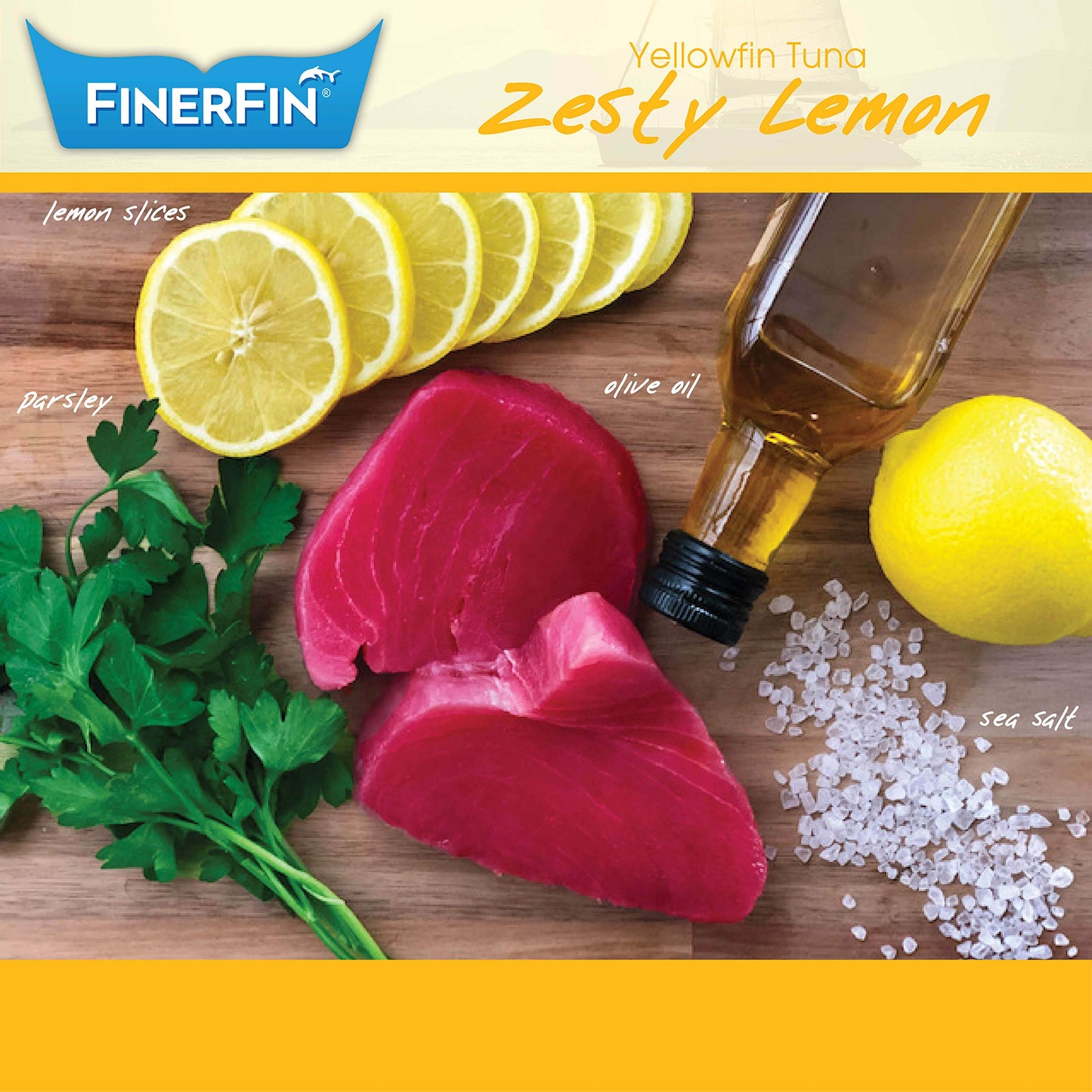 Yellowfin Tuna Can In Organic Olive Oil By Finerfin | Zesty Lemon Flavor | Gourmet Canned Tuna Fish With Evoo | Gourmet Ready To