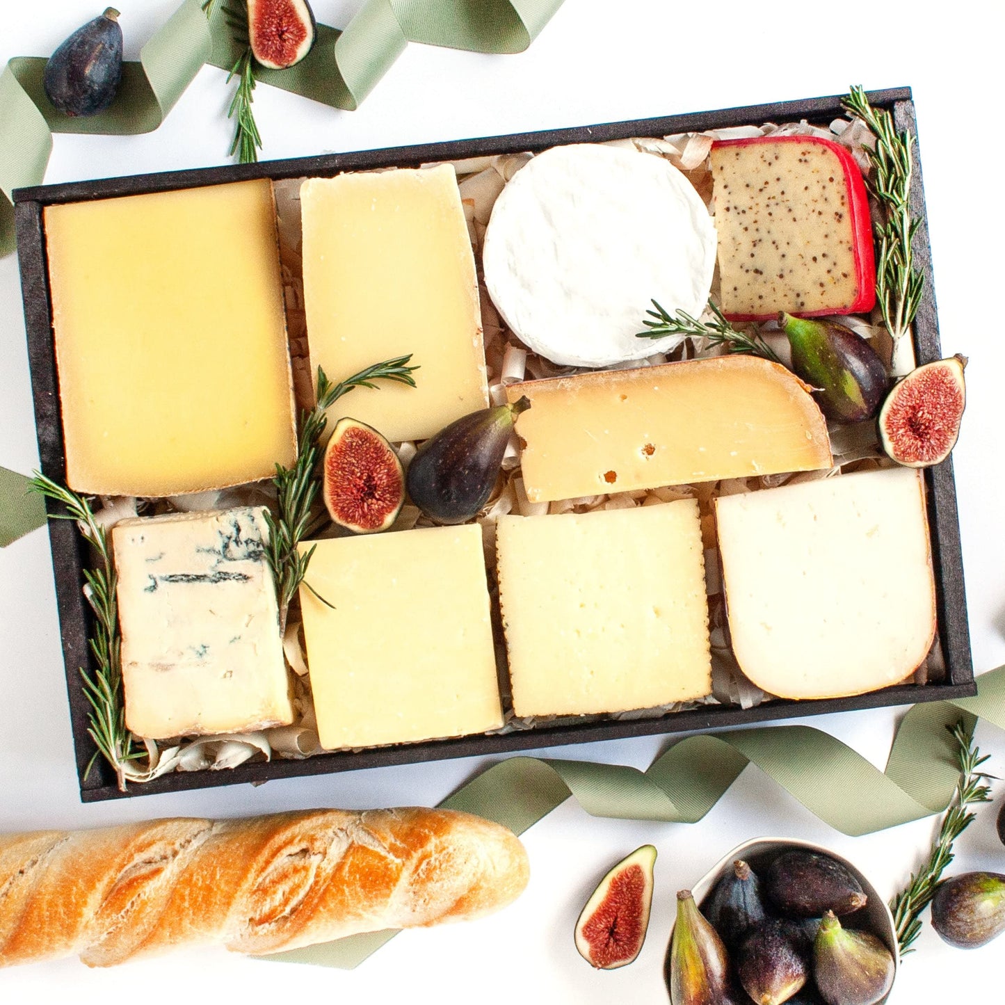 Igourmet Cheese LoverS Sampler Gift Box - Includes Spanish Manchego Italian Gorgonzola Piccante Double Gloucester Onion & Chive Cheese Asiago Fresco Aged Cheddar Aged Gouda Brabander Gouda Gruyere And Camembert