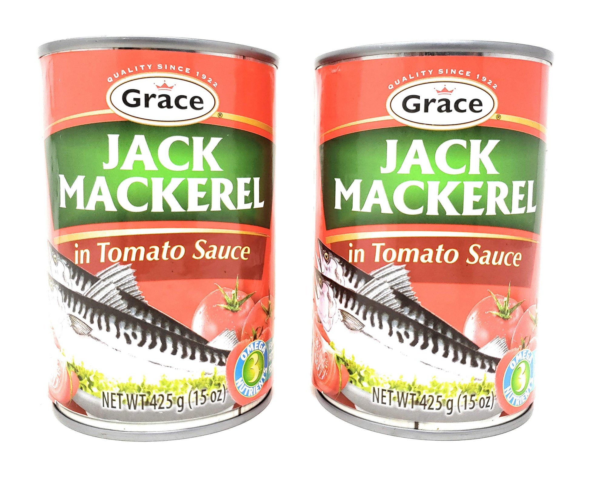 Grace Jack Mackerel in Tomato Sauce 15oz - 2 Pack - Canned Fish