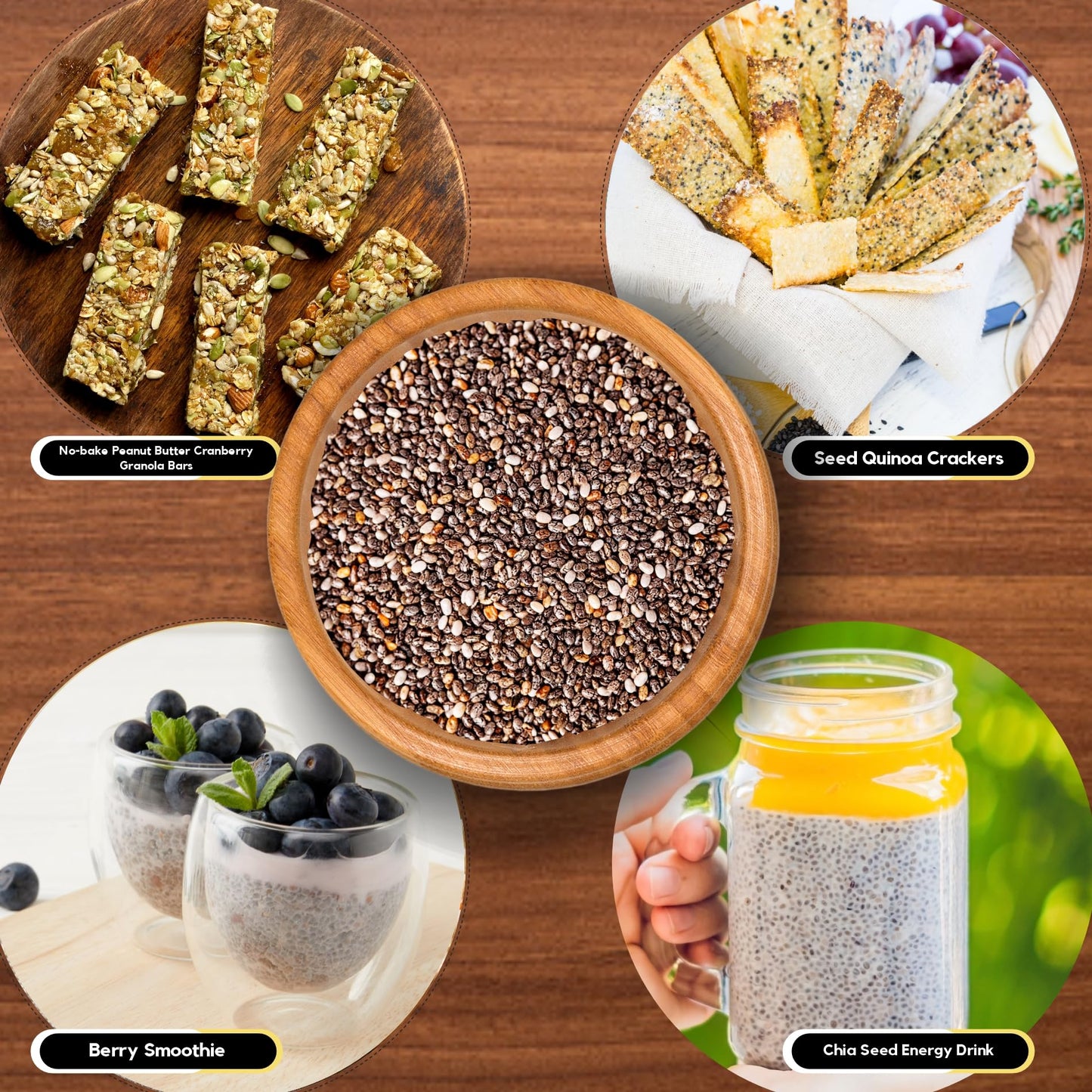 Organic Zing Organic Chia Seeds - Plant-Based Omegas 3 And Protein, Perfect For Smoothies, Salads And Chia Puddings (454 Gram) P