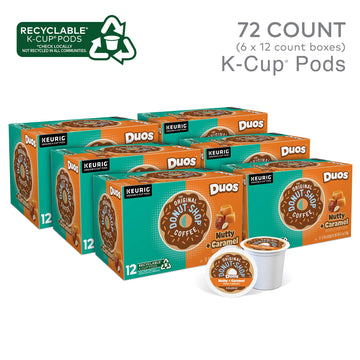 The Original Donut Shop Duos Nutty + Caramel Keurig Single-Serve K-Cup Pods, Light Roast Coffee, 72 Count