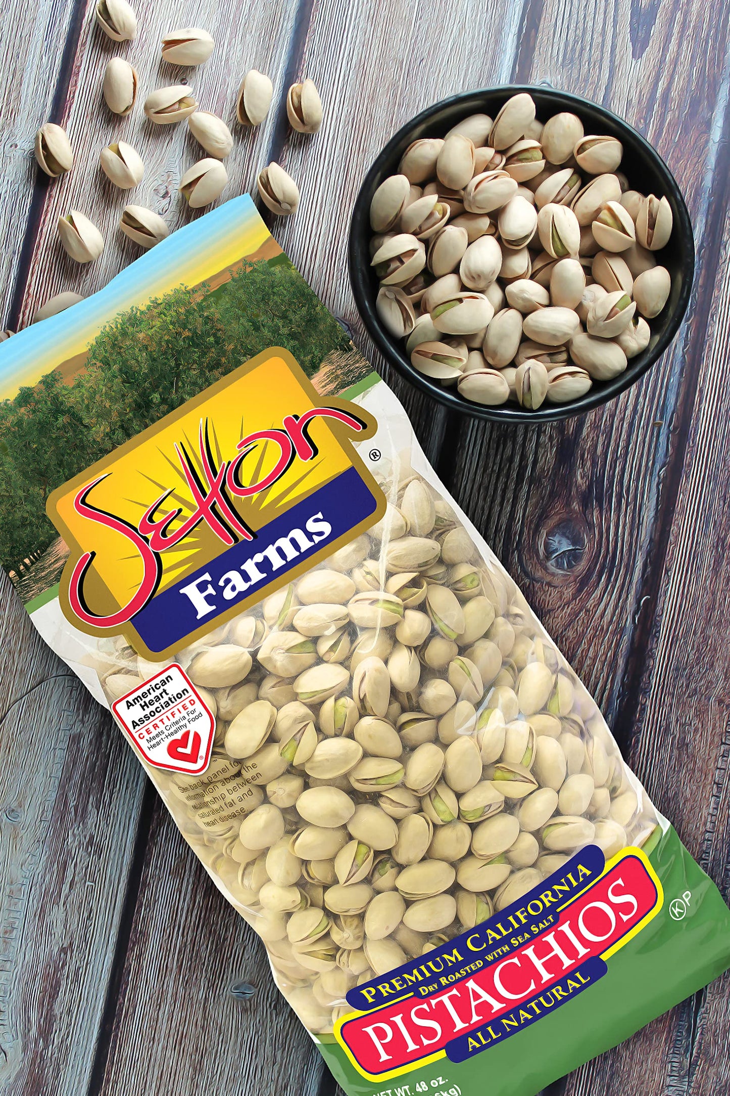 Setton Farms Premium Pistachios, Dry Roasted With Sea Salt, 3Lb Bag (48 Oz)