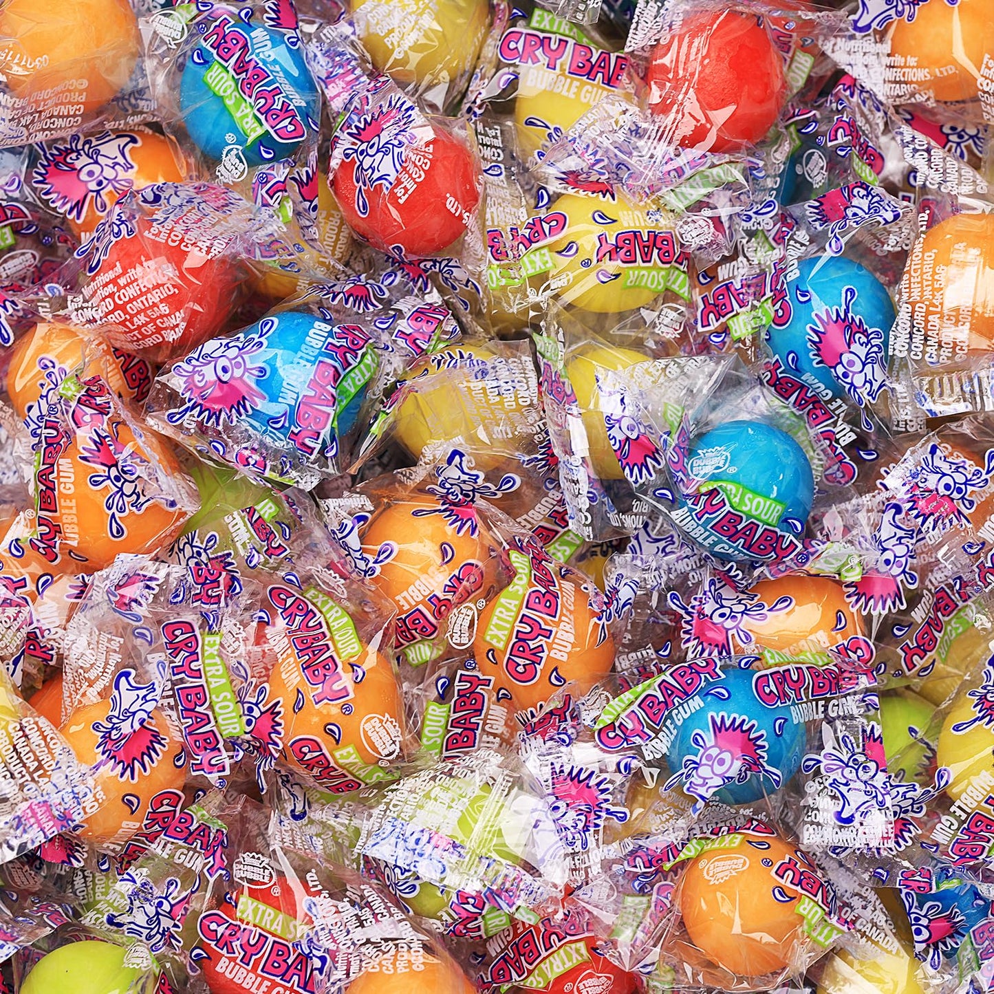 Sour Gumballs - Sour Fruit Gum - 60 Pcs Individually Wrapped Gumballs - Chewing Bubble Gum - 12 Oz Chewing Bubble Gum Balls - Colored Gum Balls