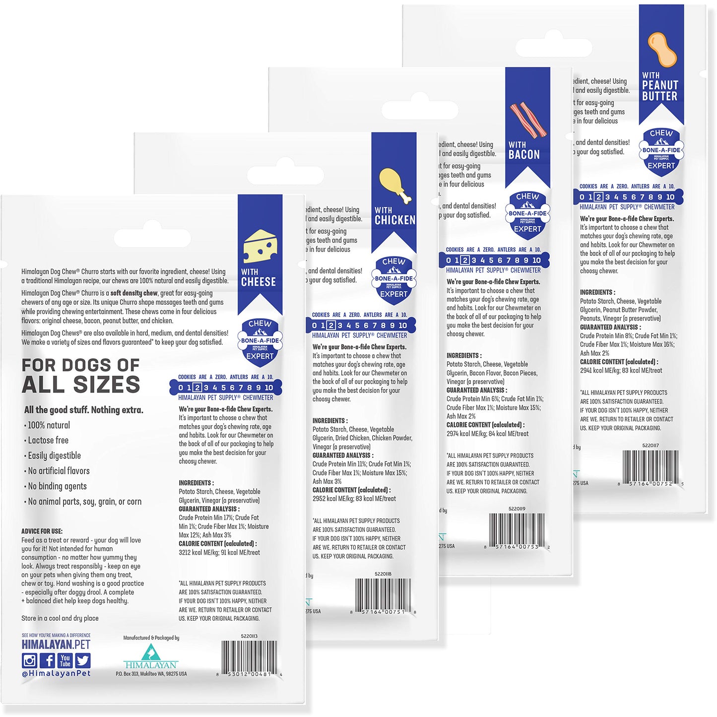 yakyCHURRO Himalayan Cheese Treats | Lactose Free - Gluten Free - Wheat Free -Soy Free| USA Made | All Flavors - Cheese-Chicken-