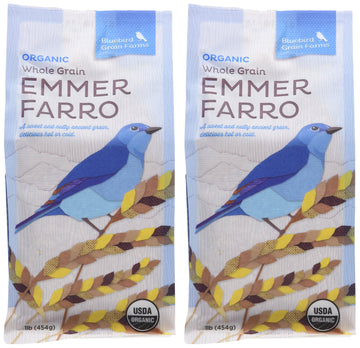 Certified Organic Heirloom Wheat Whole Grain Emmer Farro Washington Pack of 2 454 g 16 oz each