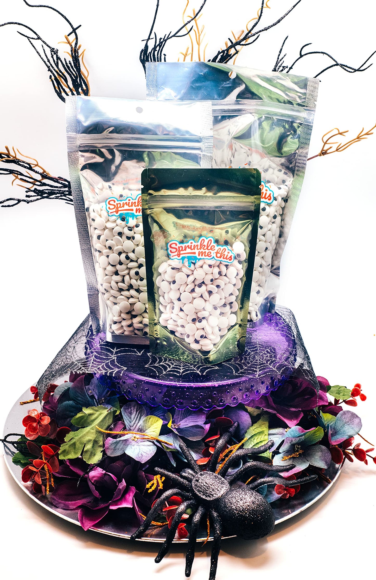 Halloween Party Edible Decorations Sprinkle Blends - A Spooky 4 Ounce Variety (Small Spooky Eyes)