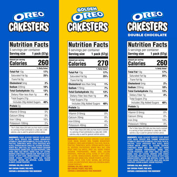 OREO Cakesters Soft Snack Cakes Variety Pack Christmas Stocking Stuffers 3-5 Count Packs (15 Total Snack Packs 5 Per Flavor)