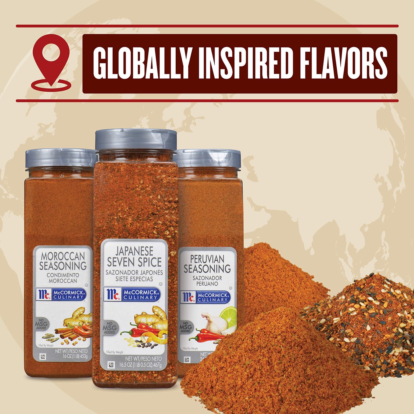 Mccormick Culinary Moroccan Seasoning, 16 Oz - One 16 Ounce Container Moroccan Spice Blend With Cinnamon, Cumin, Black And Red Peppers, And Turmeric