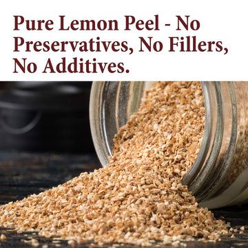 The Spice Way Lemon Peel - Granules (4 Oz) Zest And Rind Without Any Preservatives. Fresh Lemon Zest Or Dried Lemon Peel For Coo
