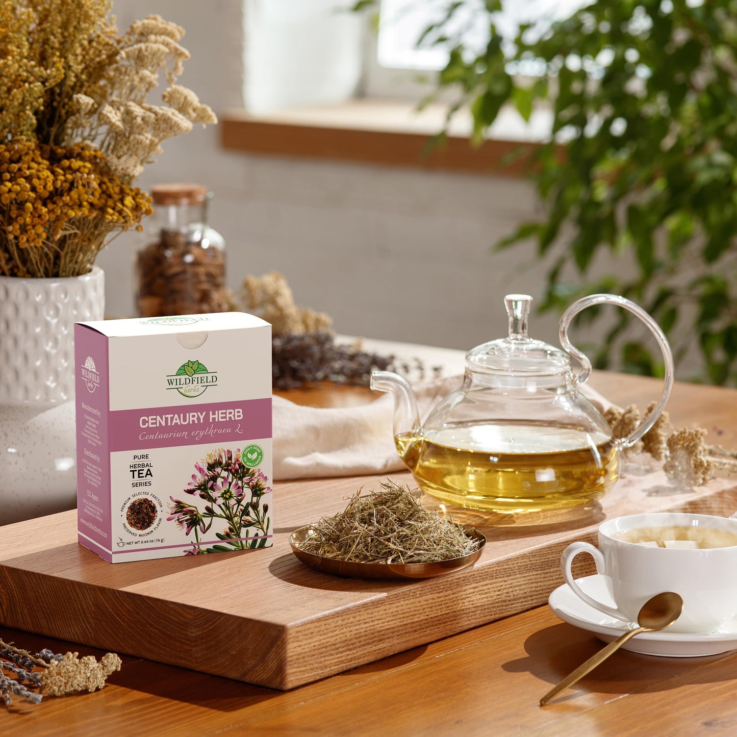 3 Oz. Dried Centaury Herb Tea (Centaurium Erythraea L.) - 75G Centaurium Erythraea Herbal Tea Centauria Com N