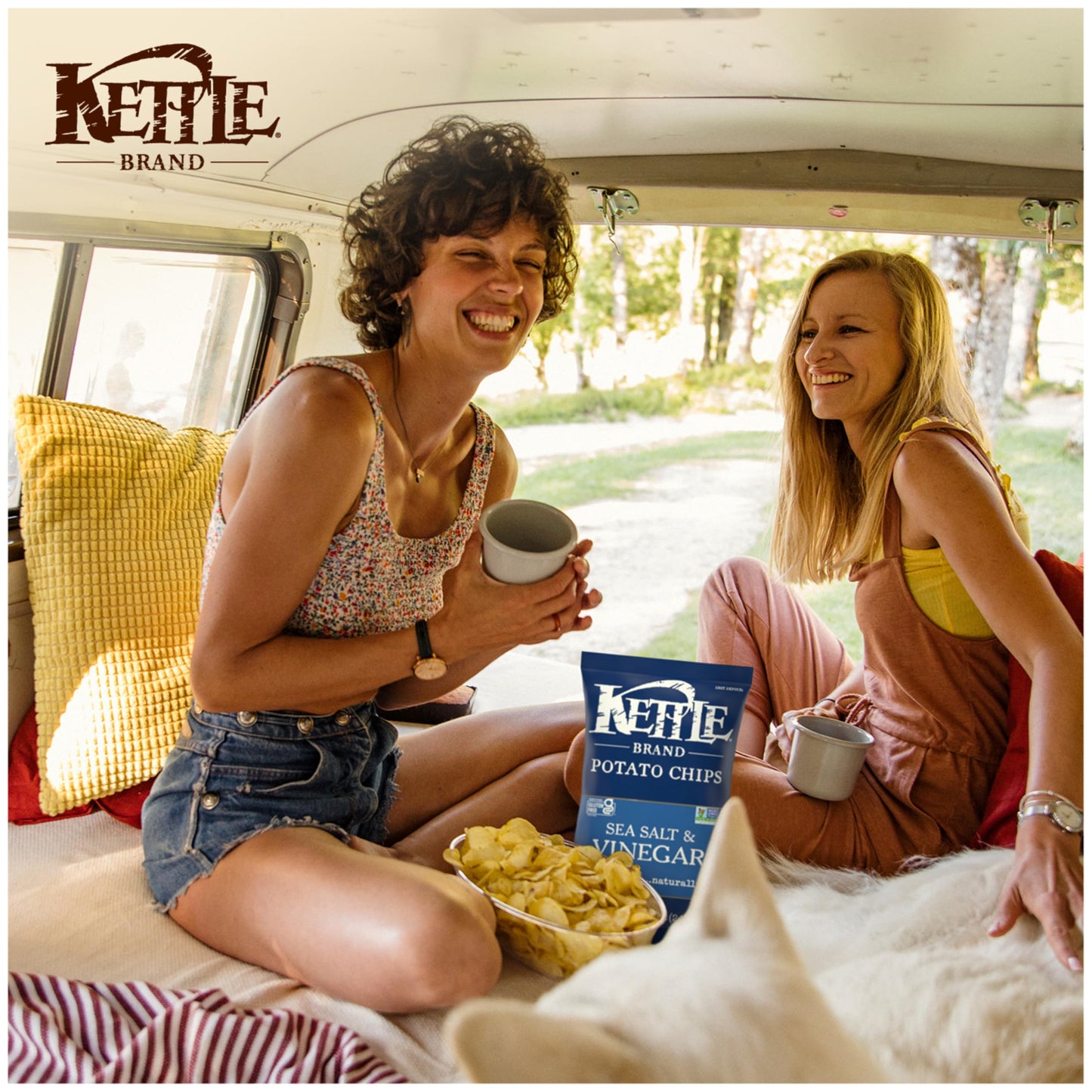 Kettle Brand Sea Salt and Vinegar Kettle Potato Chips, Gluten-Free, Non-GMO, 7.5 oz Bag (Pack of 12)