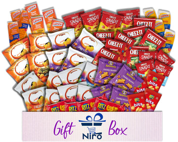 Niro Gift Basket Assortment | 60 Pack Individual Bags Cheese Ers Variety Pack | Snacks For Mature-Themeds And Children | The Perfect Care Package
