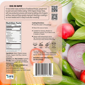 Yuho Organic Shirataki Konjac Pasta Variety 8 Pack Inside, Fat Free, Keto Friendly, Zero Carbs, Healthy Diet Pasta 53.61 Oz, 4 N