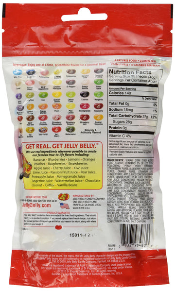 Jelly Belly 40 Assorted Jelly Beans, Resealable 9.8 Ounce Pouch Bag - 40 Assorted Flavors - Kosher, Fat Free Candy