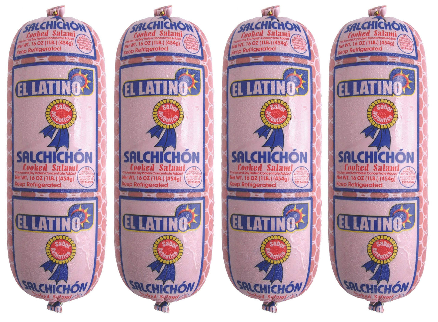 El Latino salchichon 1lb (pack of 4)/ Cooked salami. Total 4lb