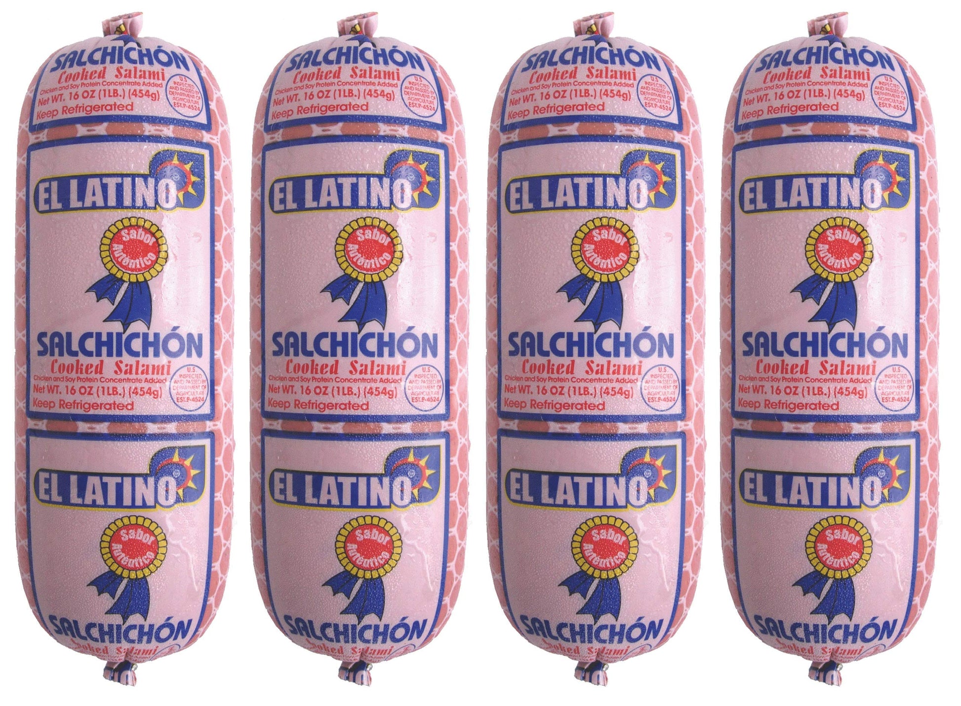 El Latino salchichon 1lb (pack of 4)/ Cooked salami. Total 4lb