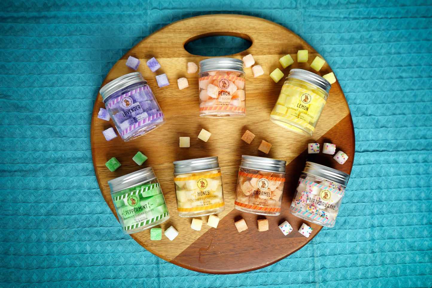 Bear Necessities Gourmet Sugar Cubes - Birthday Cake Flavor Infused Sugar Cubes Handcrafted w/Pure Cane Sugar - Perfect for Tea,