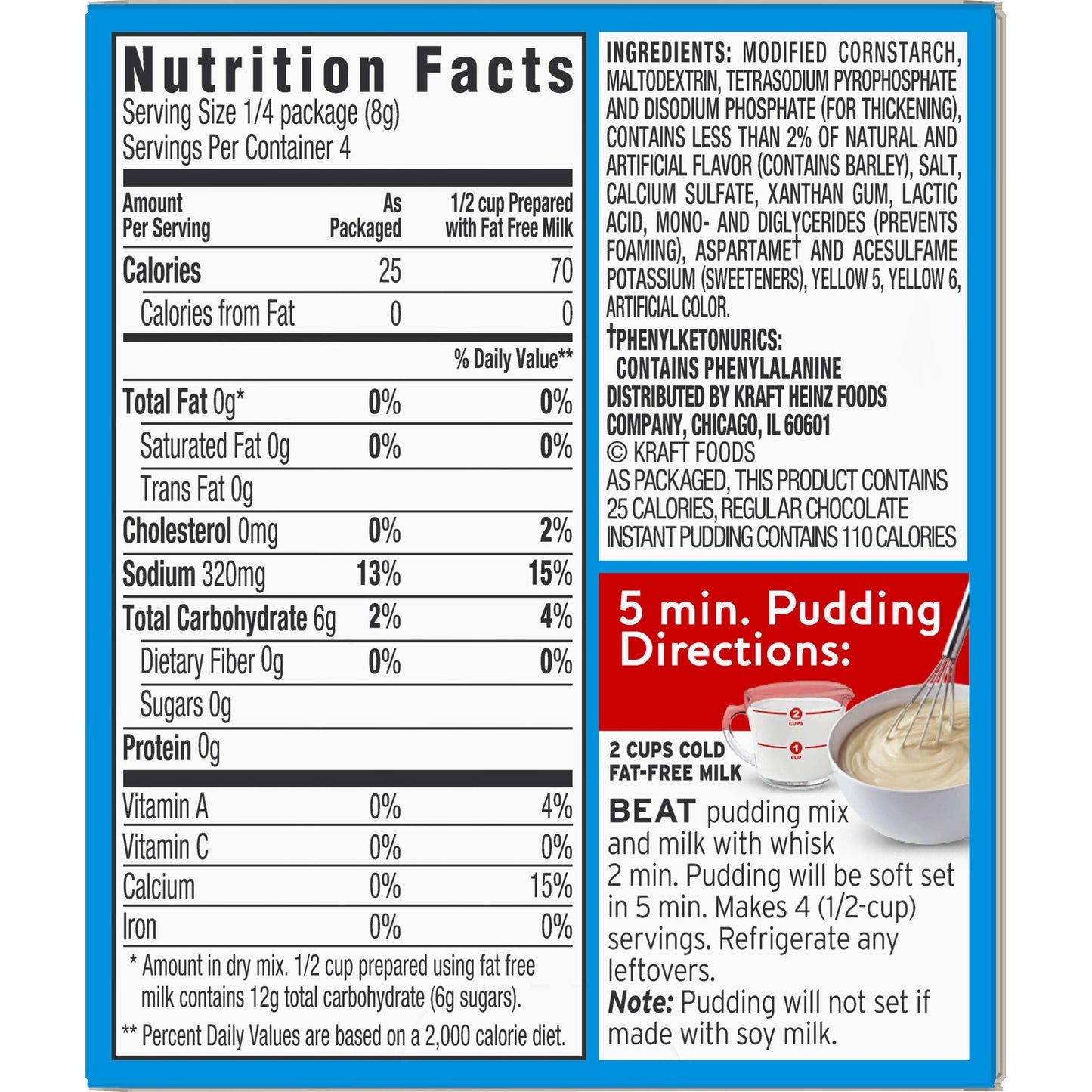 Jell-O Cheesecake Sugar Free Pudding & Pie Filling Pack Of 5