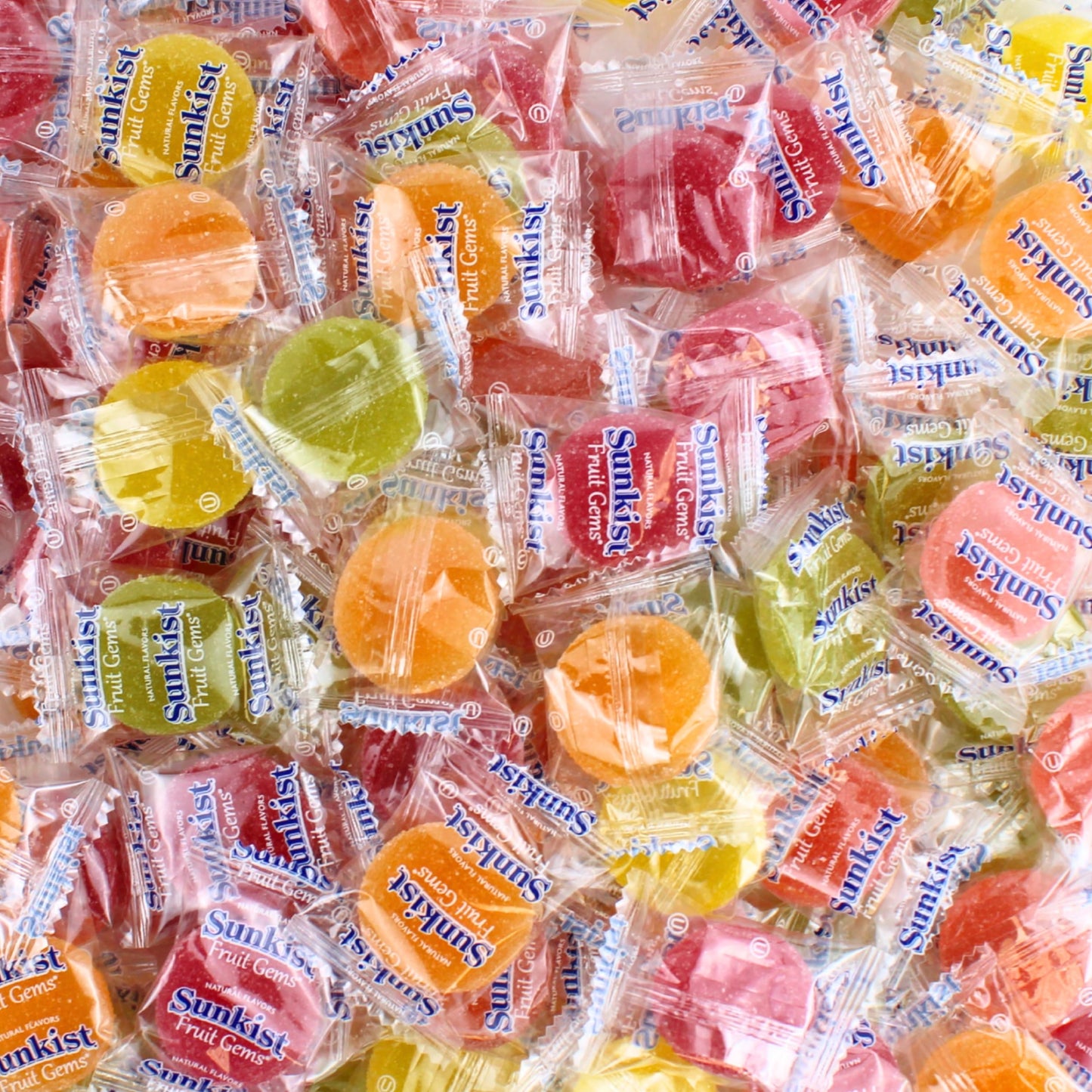 Bright Sunkiss Fruit Gems Individually Wrapped Sugar Dusted Soft Gel Candy Fruit Slice Flavored Jelly Gummies By Queen City Candy Cave (3 Pound)