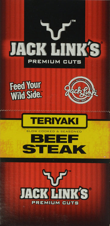 Jack Links Beef Steak, Teriyaki Flavor, 1-Ounce Pack of 12