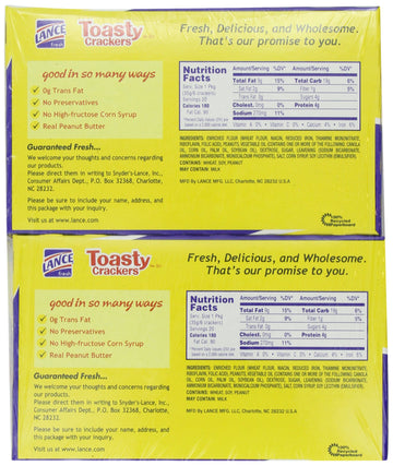 Lance Fresh Toasty Crackers With Rich Peanut Butter Sandwich Crackers (40 Packs)