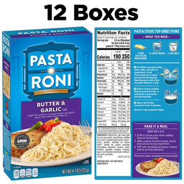 Pasta Roni, Butter & Garlic Angel Hair, 4.7Oz Boxes (12 Pack)