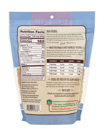 Bob's Red Mill, Steel Cut Whole Grain Oats, 24 Oz