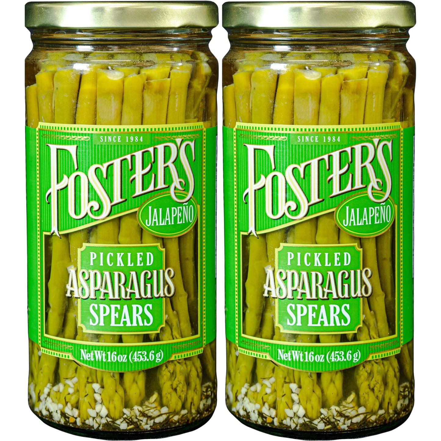 Fosters Hot Pickled Asparagus Spears in a Jar, Spicy Jalapeo, 16oz, 2 Pack, Traditional Pickled Vegetables Recipe over 40 years
