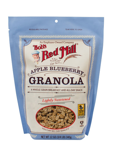 Bobs Red Mill Apple Blueberry Granola, 12oz (Pack of 4) - Whole Grain, Kosher