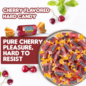 Cherry Jolly Ranchers Hard Candy - Original Flavor - 1 LB Bulk Bag (Approx. 75 Pieces) - Individually Wrapped Tart & Sweet Treat