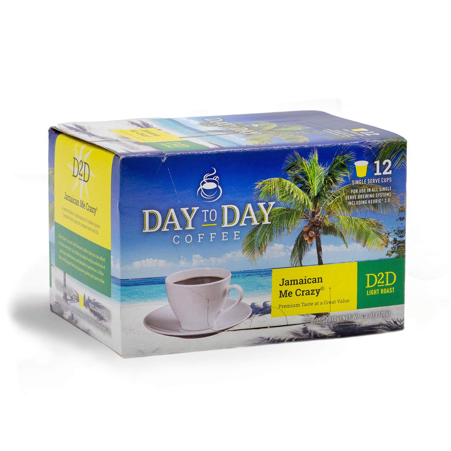 Day To Day 12-Count Jamaican Me Crazy Light Roast Single Serve Coffee Pods For K-Cup Keurig Beverage Makers