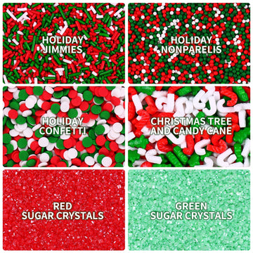 Christmas Sprinkles For Cake Decorating Edible Red And Green Sprinkle Mix Jimmies Sanding Sugar Cake Sprinkles For Baking Cupcake Cookies Ice Cream Topper Xmas Party 6.35 Ounces