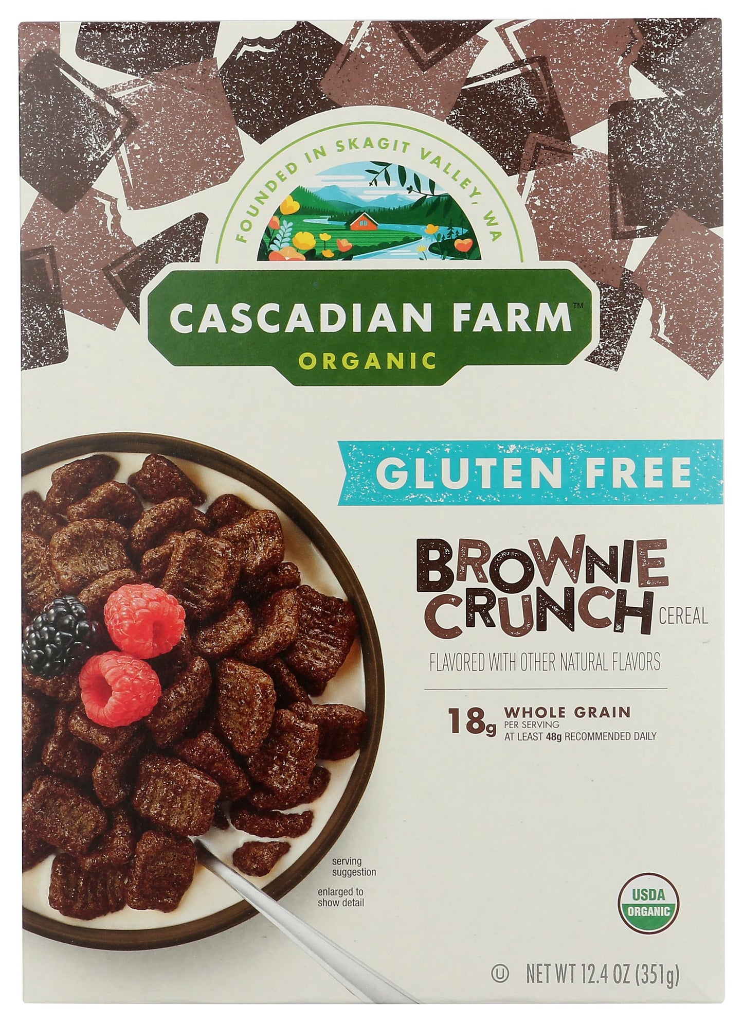Cascadian Farm Organic Brownie Crunch Cereal, Gluten Free, Non GMO, 12.4 Ounces (Pack Of 12)