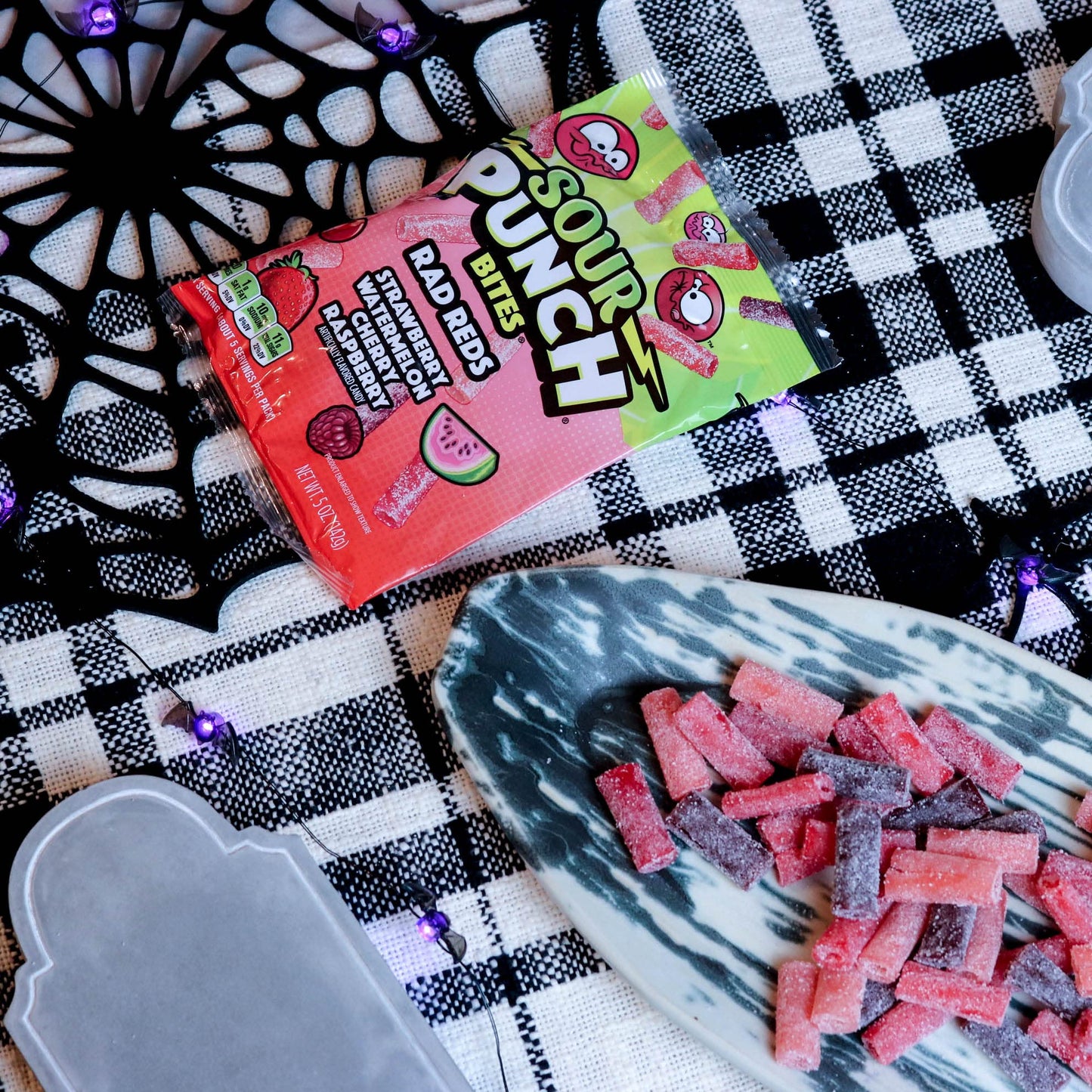 Sour Punch Bites, Rad Reds Watermelon, Strawberry, Cherry & Raspberry Chewy Candy, 5Oz Bag (Pack Of 12) (Packaging May Vary)