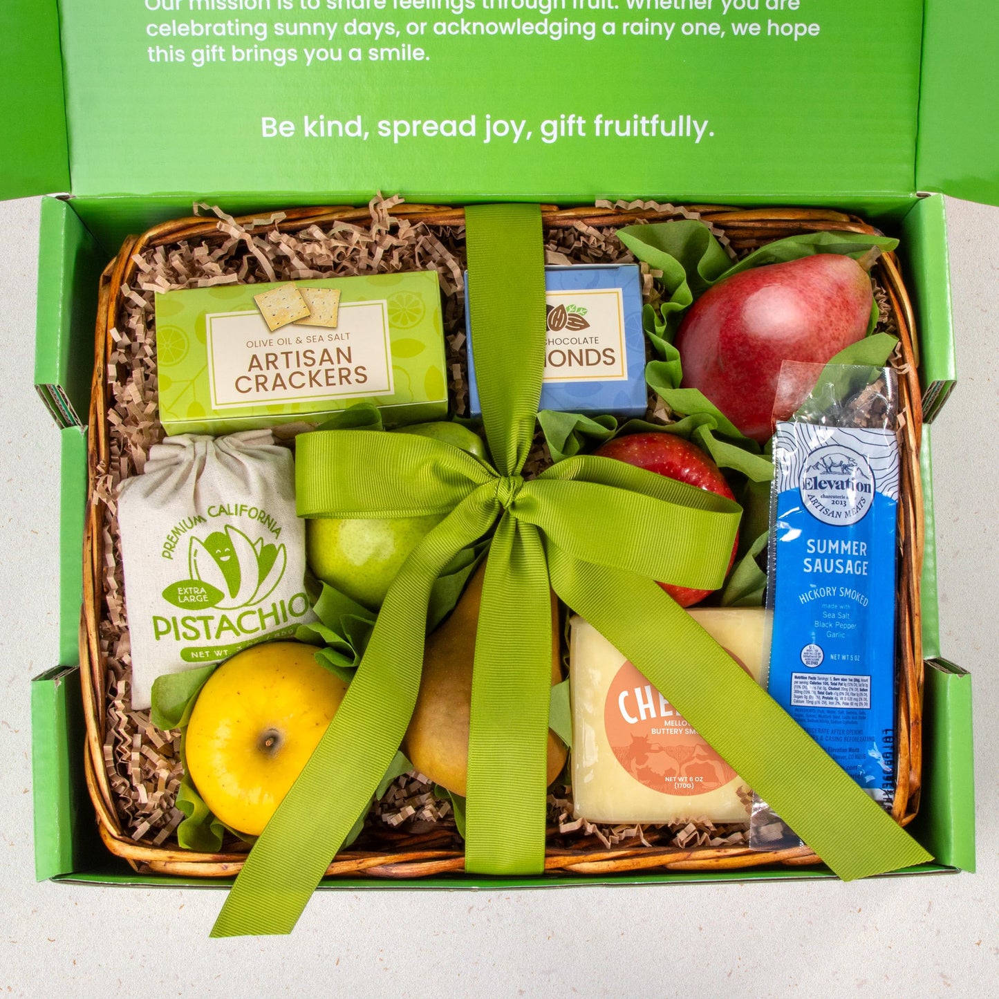Fruit, Cheese & Meat Classic Gift Basket by Fruitfully For Father's Day, Birthday, Thank You, Sympathy