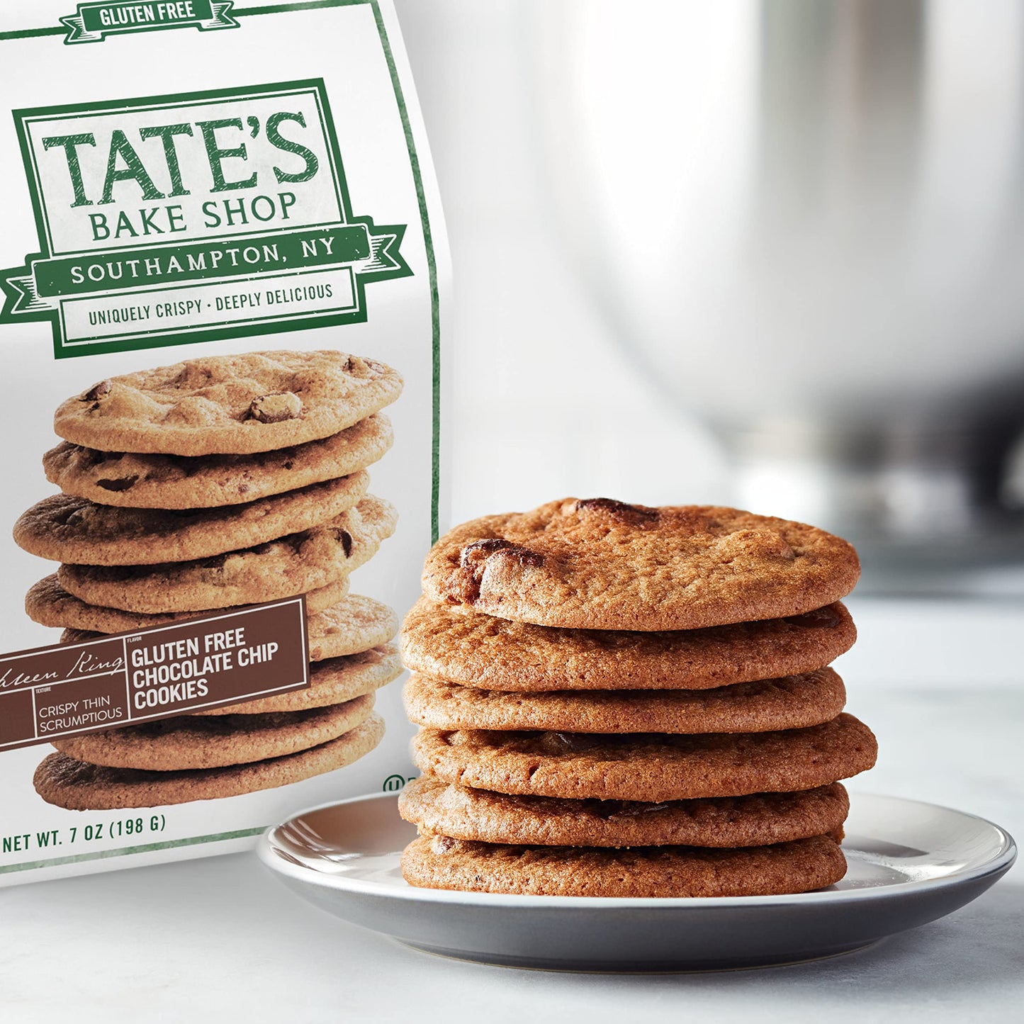 Tates Bake Shop Gluten Free Cookies Variety Pack, 4 Bags, Lemon, Ginger Zinger, Chocolate Chip, Small, Brown/Yellow/Orange