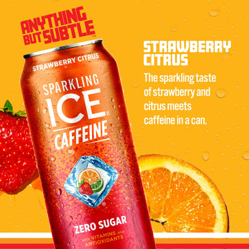 Sparkling ICE Strawberry Citrus Sparkling Water, Zero Sugar, 16 fl oz Cans, Pack of 12