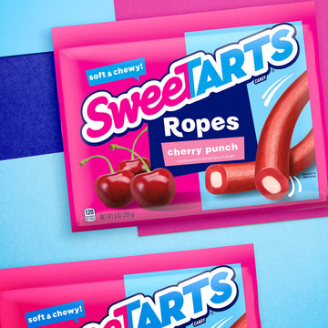 SweeTARTS Soft & Chewy Ropes, Summer Candy, Cherry Punch, 9 Ounce (Pack of 3)