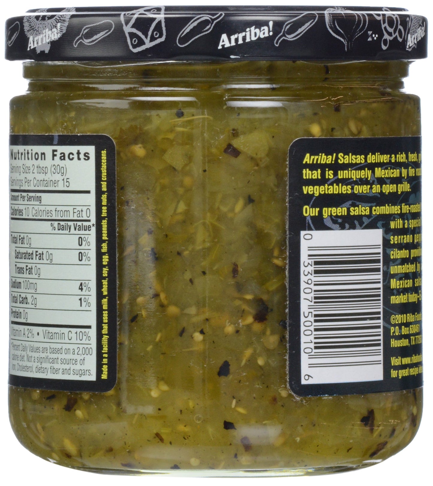 Arriba! Medium Green Salsa, 16-Ounce Glass (Pack Of 6)