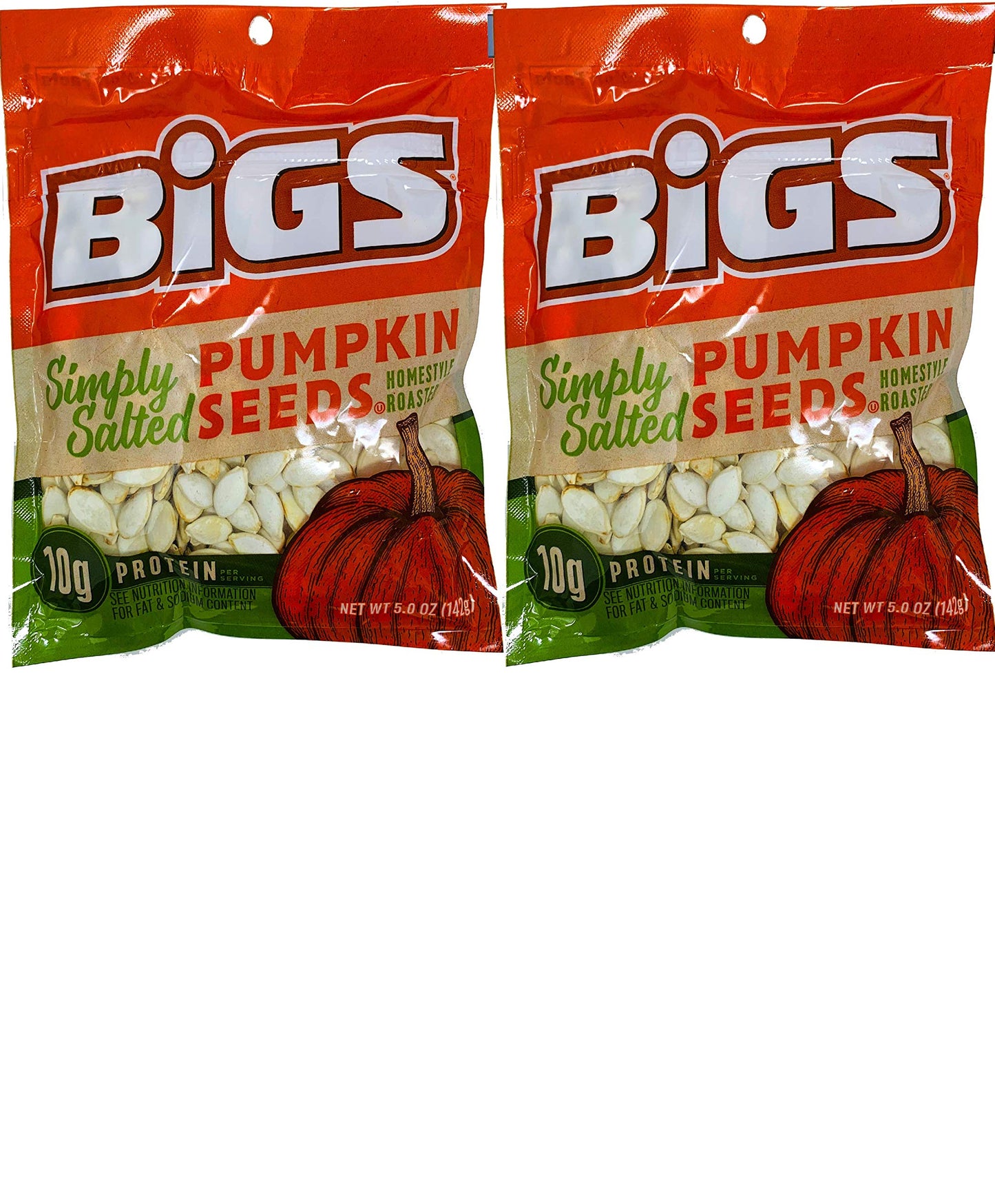 NEW BIGS Simply Salted Pumpkin Seeds A 5 oz Bag Of Homestyle Roasted Seeds (2)