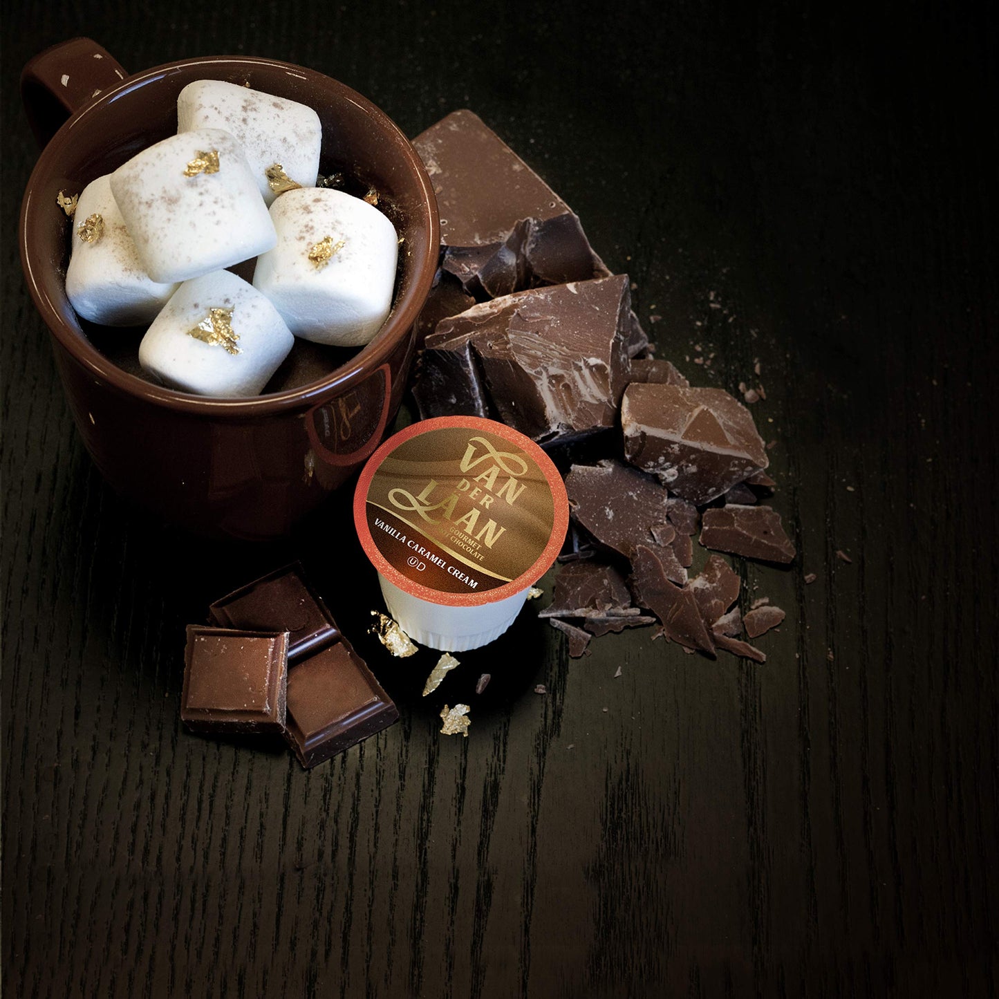 Van Der Laan Chocolate Hot Cocoa Pods, Vanilla Caramel, 40 Count, Compatible with K Cup malt-inspired