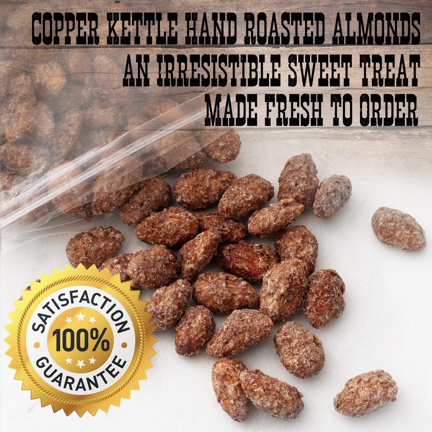 Gourmet Cinnamon Roasted Almond Gift Tin 36 Oz (2.25 Lb) Artisan Hand-Roasted Nuts Fresh To Order By Popn Nuts