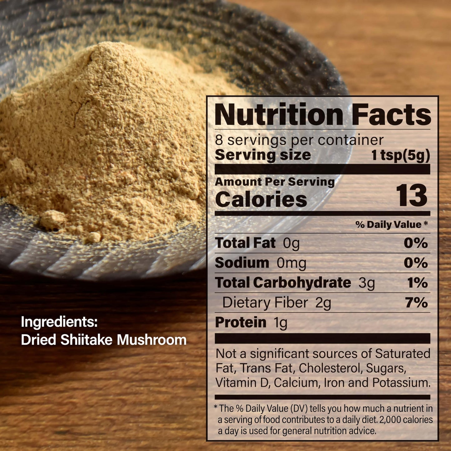 YAMASAN KYOTO UJI Japanese Shiitake Mushroom Umami Powder (40g) - Natural Umami Booster, 100% Japanese Ingredients, No Chemical