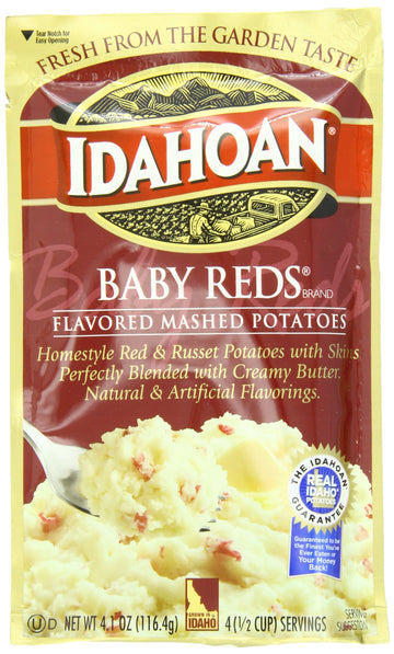 Idahoan Baby Reds Mashed Potatoes, Naturally Gluten-Free, 100% Real Idaho Potatoes, 4 servings per bag, 4.1 ounce (Pack of 10)