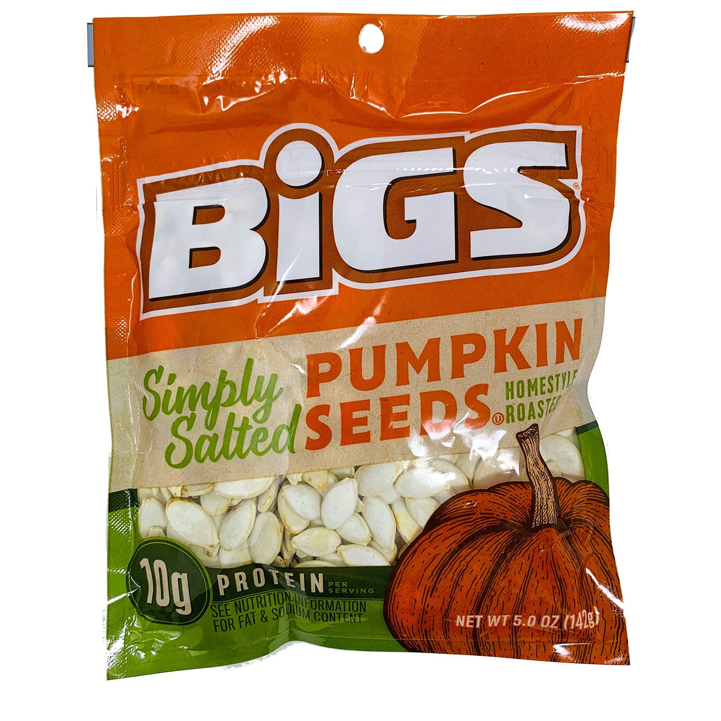 New Bigs Simply Salted Pumpkin Seeds A 5 Oz Bag Of Homestyle Roasted Seeds (1)