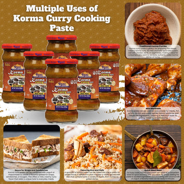 Rani Korma Curry Cooking Spice Paste 10O.5Z (300G) Glass Jar, Pack Of 5+1 Free ~ No Colors | All Natural | Non-Gmo | Vegan | Glu
