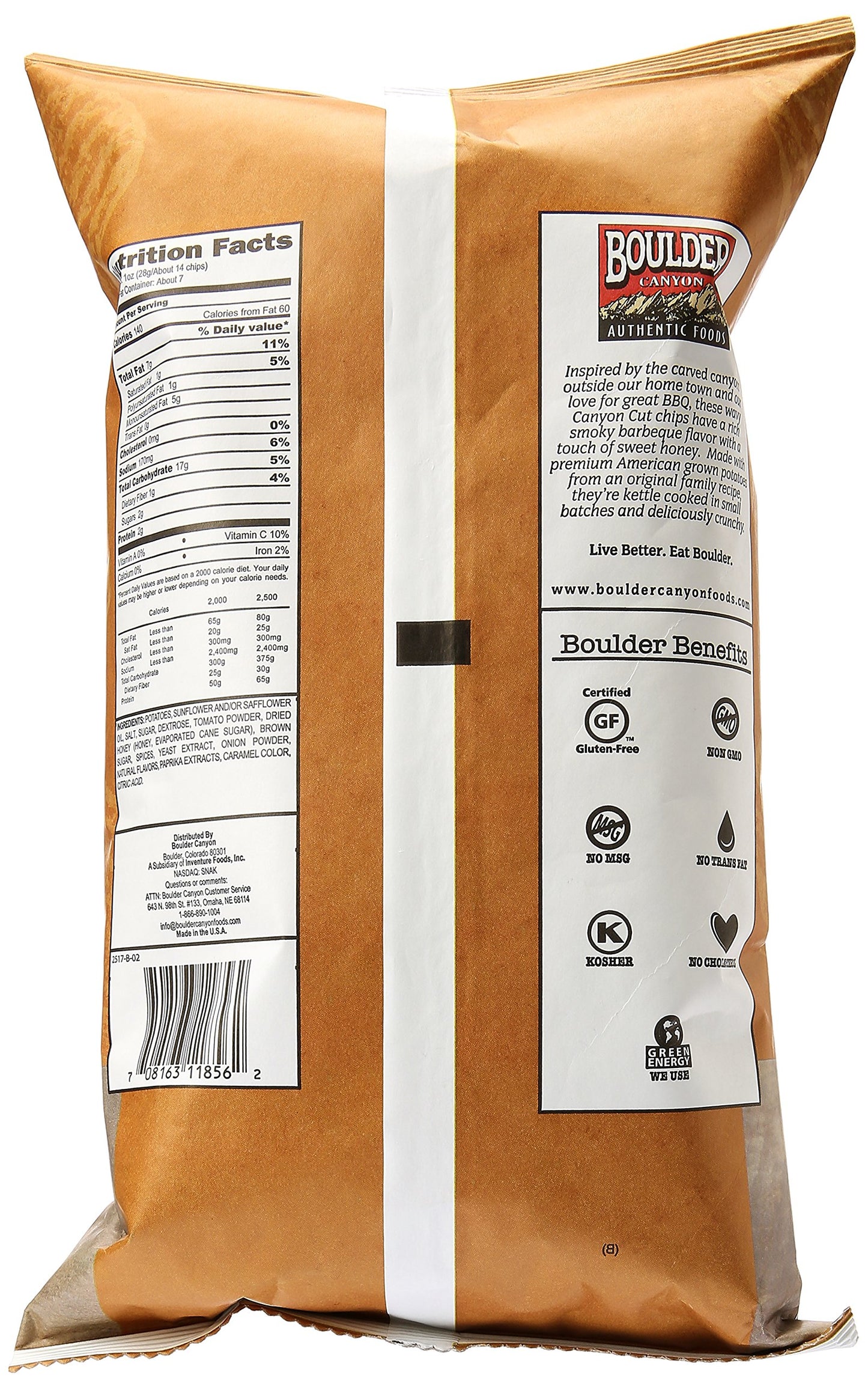 Boulder Canyon Chip Cut, Honey Bbq, 6.5 Oz
