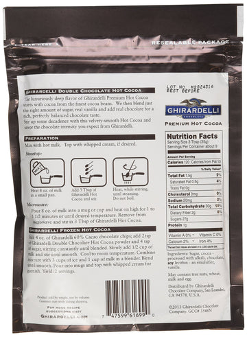 Ghirardelli Hot Cocoa Mix Double, 10.5 Oz, Pack Of 3