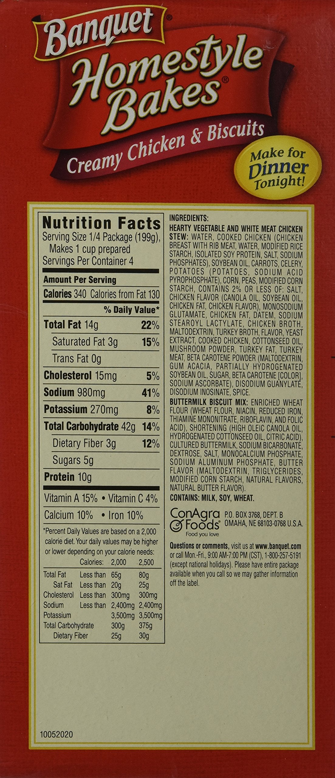 Banquet, Homestyle Bakes, Creamy Chicken & Biscuits, 28.10oz Box (Pack of 3)