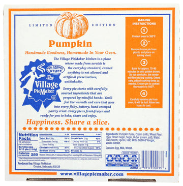 The Village Piemaker Pumpkin Pie, 40 Oz
